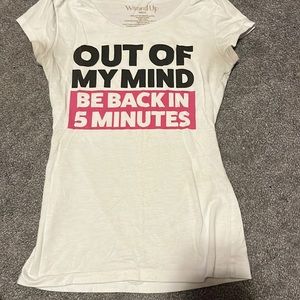 V-neck shirt with funny words